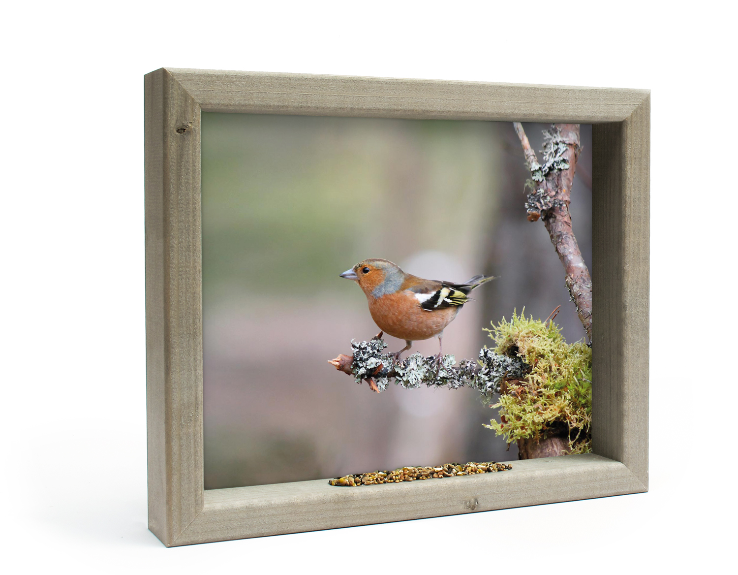 Vogelvoederlijstje Tuinschilderij Vink op mostak