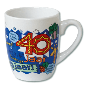 Cartoon Mok 40 jaar man