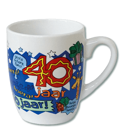 Cartoon Mok 40 jaar man