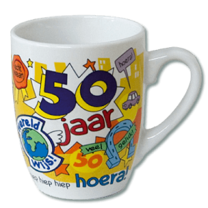 Cartoon Mok 50 jaar man