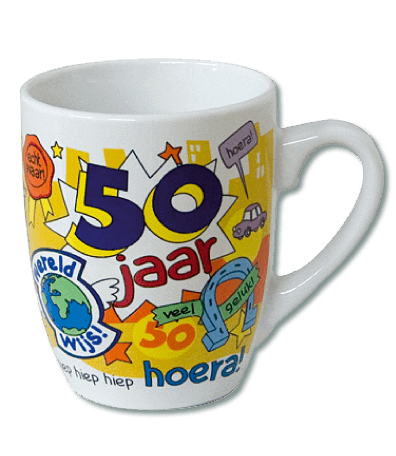 Cartoon Mok 50 jaar man
