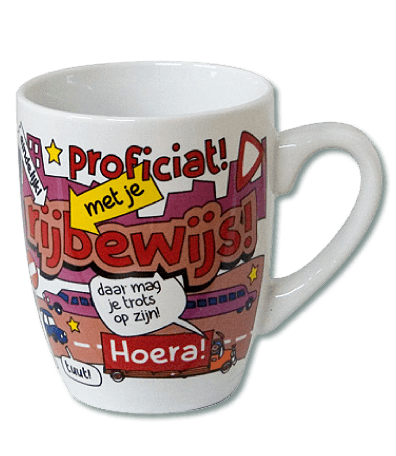 Cartoon Mok Rijbewijs