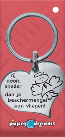 Hart sleutelhanger - beschermengel