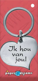Hart sleutelhanger - ik hou van jou