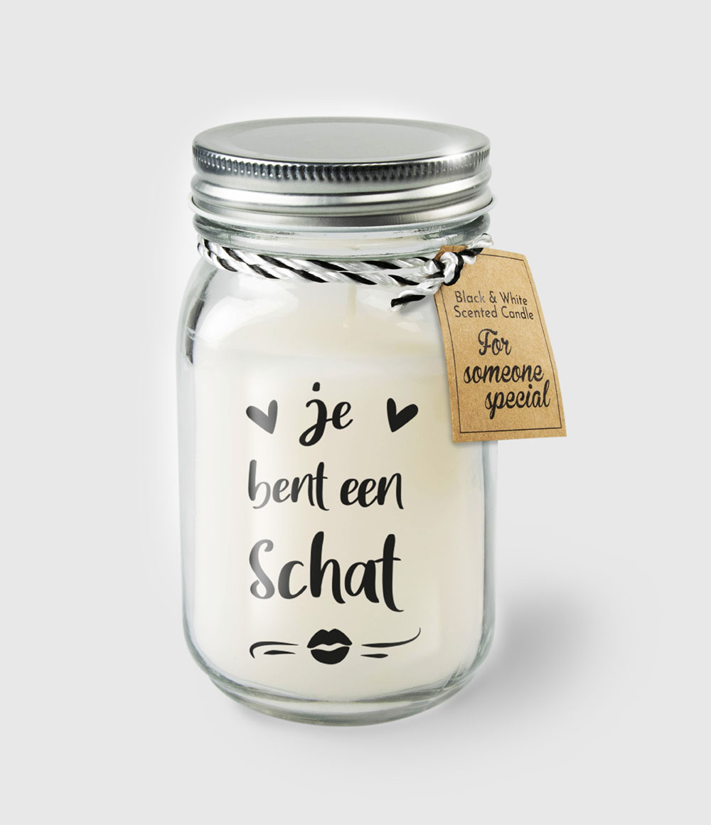 Black &amp; White scented candles - Je bent een schat