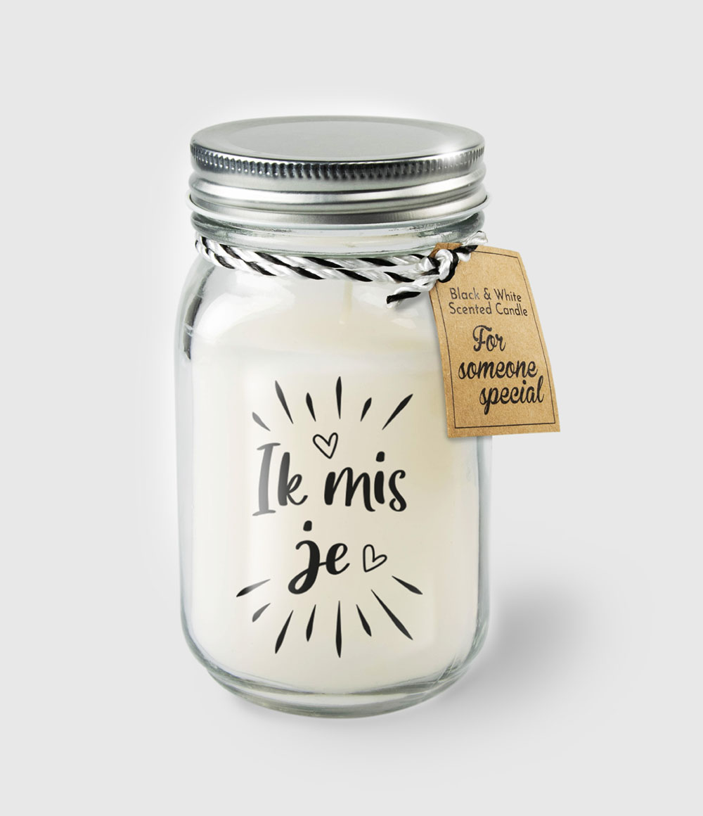 Black &amp; White scented candles - Ik mis je
