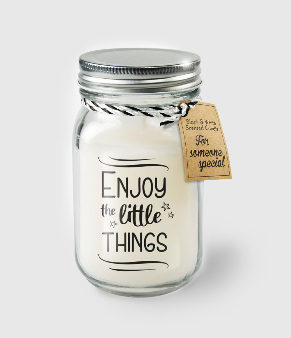 Black &amp; White scented candles - Enjoy the little things