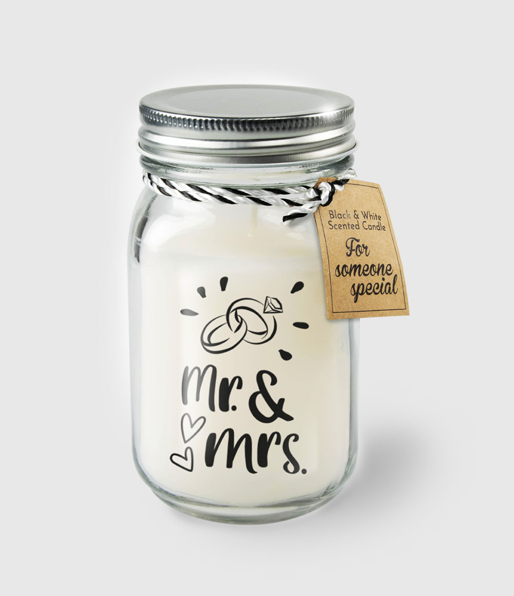 Black &amp; White scented candles - Mr. &amp; Mrs.