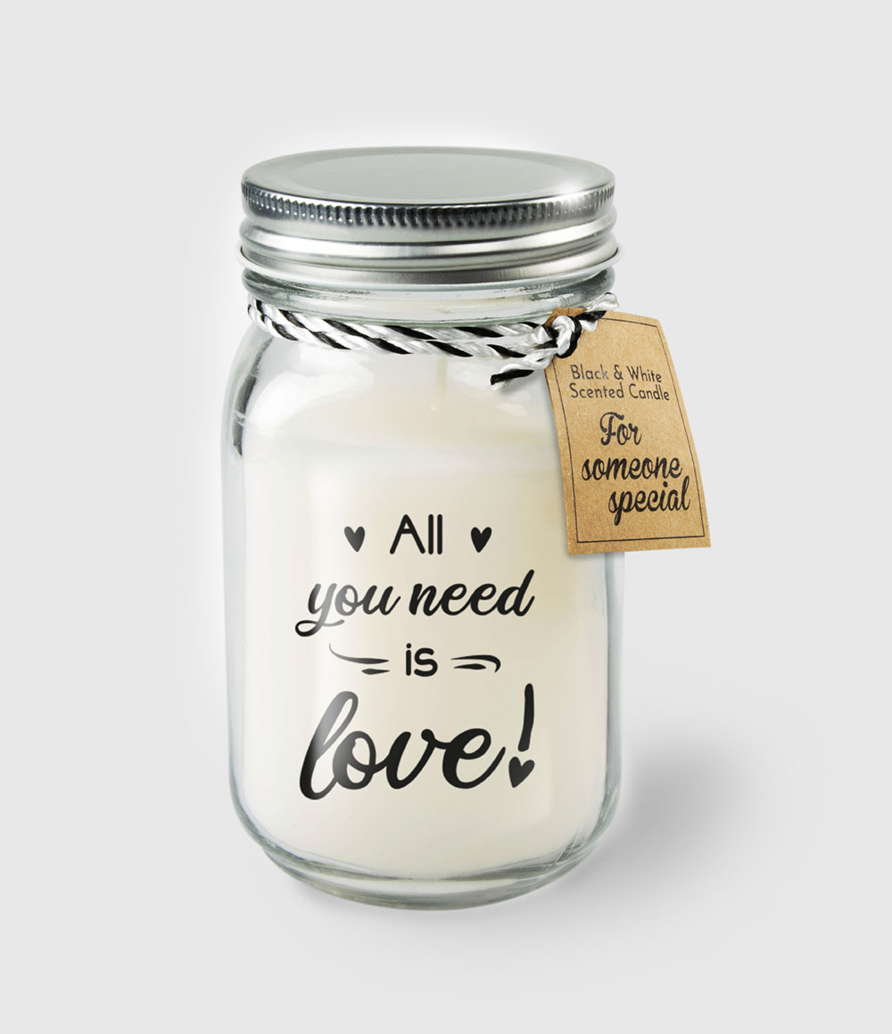 Black &amp; White scented candles - All you need is love