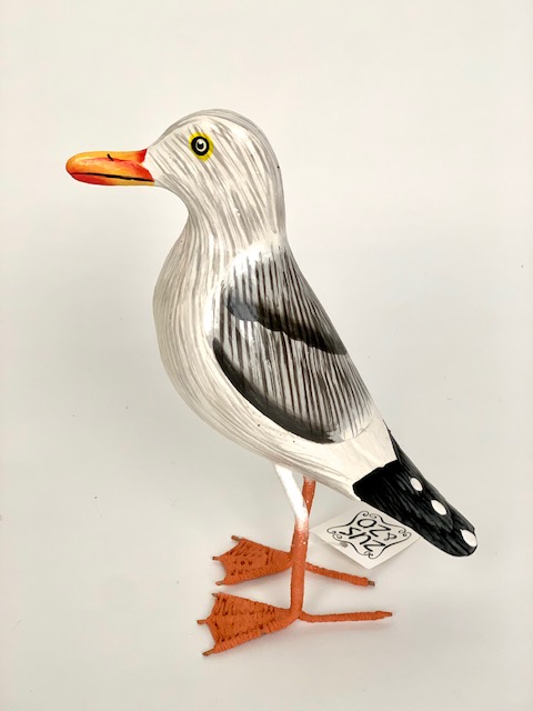 Houten meeuw staand 20 cm