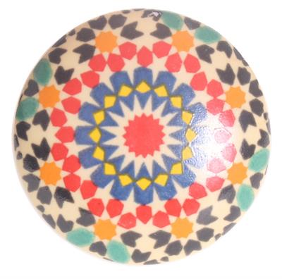 Keramische knop gekleurde print