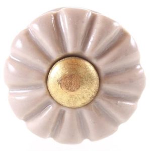 Keramische knop brocant beige