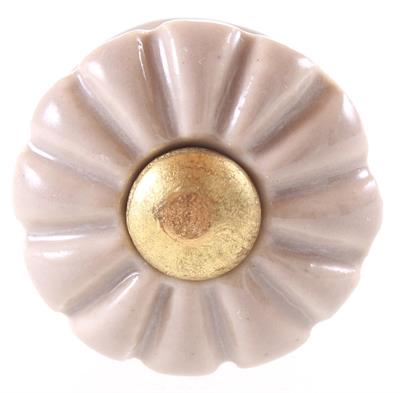 Keramische knop brocant beige