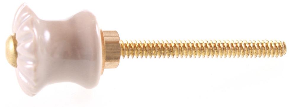 Keramische knop brocant beige - Afbeelding 2