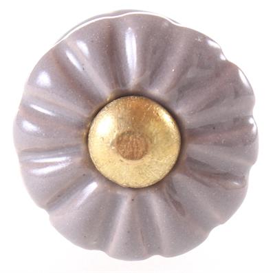 Keramische knop brocant taupe
