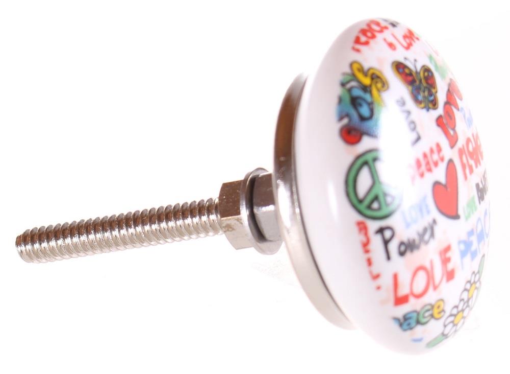 Keramische knop Peace & Love - Afbeelding 2
