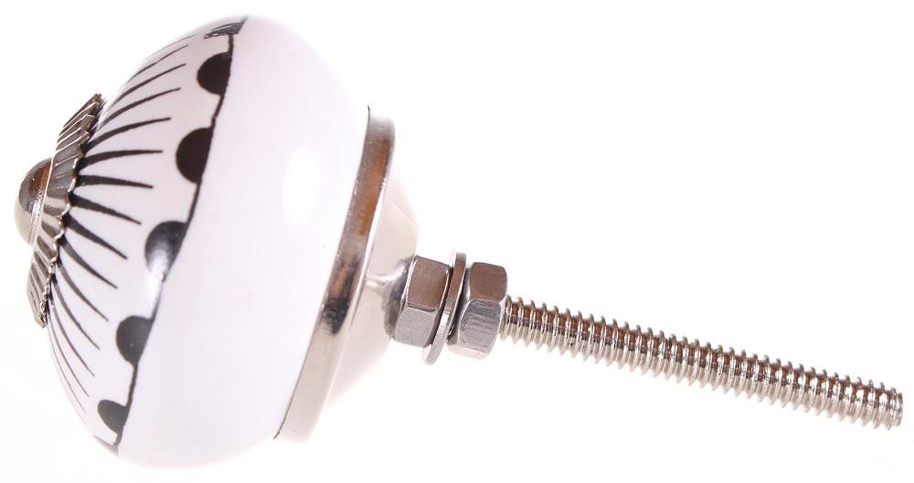 Keramische knop streep zwart - Afbeelding 2