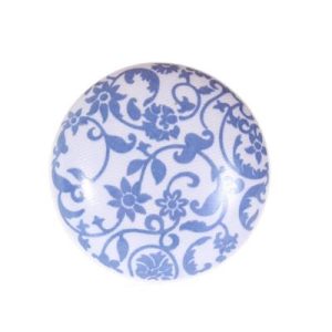 Keramische knop opdruk blauw/wit