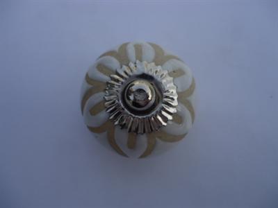 Keramische knop bloem creme