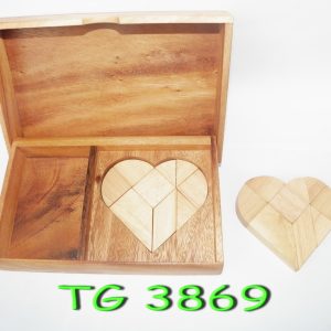 Double heart tangram houten puzzel