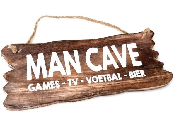 bordje hangend 12x30cm man cave natural