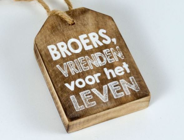 Houten hanger label 9cm broers naturel