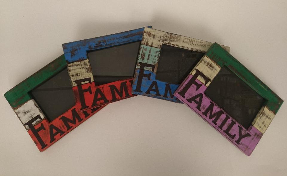Fotolijst blok family groen/wit/paars