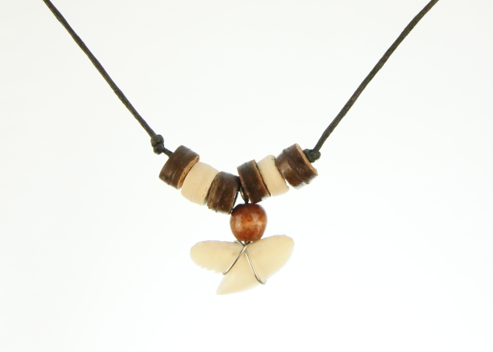Haaientandketting- kraaltjes bruin/creme HK0047
