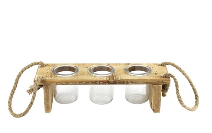 Bloempot 3x in tray Connor S naturel