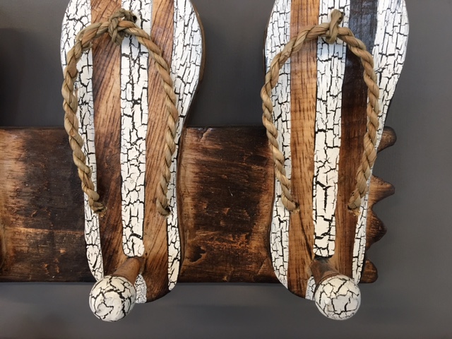 Kapstok 5 bruin-witte slippers - Afbeelding 3