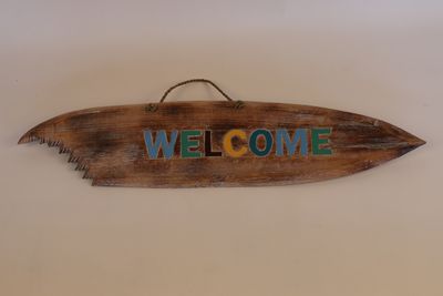 Houten surfplank met haaienbeet - Welcome 1m