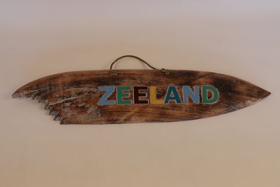 Houten surfplank met haaienbeet - Zeeland 1m