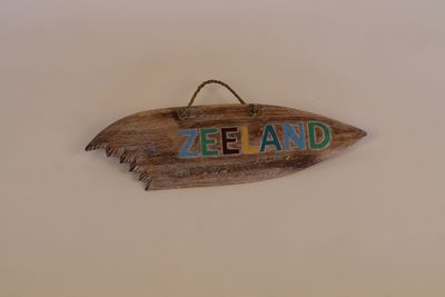 Houten surfplank met haaienbeet - Zeeland 50cm