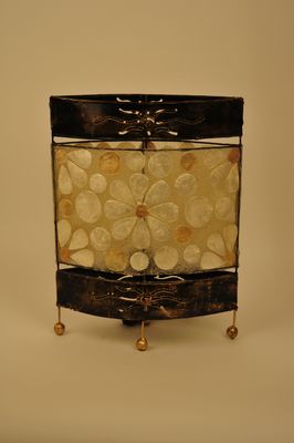 Capiz schelpenlamp, handgemaakte lamp uit Indonesië (bloempatroon) - Afbeelding 3