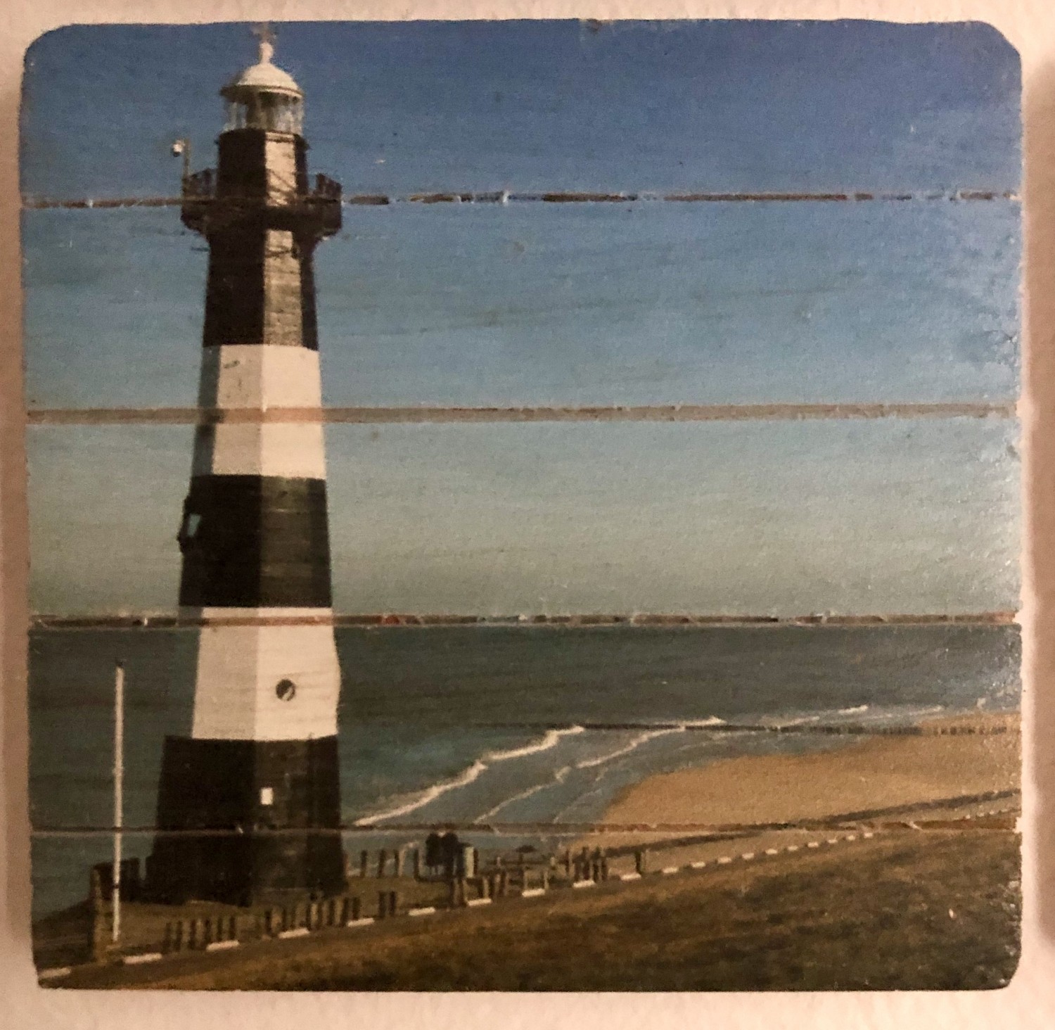 Houten onderzetter 10mm Breskens vuurtoren