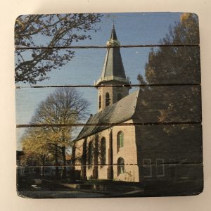 Houten onderzetter 10mm Groede grote kerk
