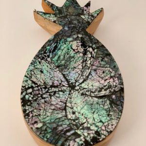 Ananas schaaltje zwart Abalone schelp + teak