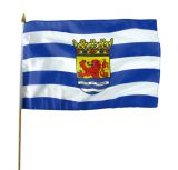 Vlag Zeeland op stok 30x45 cm (Zeeuwse vlag)