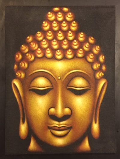 Buddha schilderij 60x80cm goud