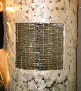 Handgemaakte schelpen wandlamp met glas