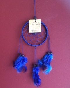 Dromenvanger ±9cm zonder kleintjes blauw (blauwe veertjes)