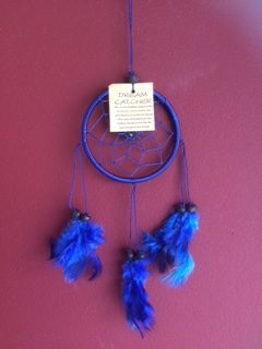Dromenvanger ±9cm zonder kleintjes blauw (blauwe veertjes)