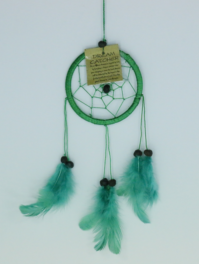 Dromenvanger ±9cm zonder kleintjes groen (groene veertjes)