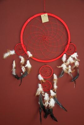 Dromenvanger ±32cm met kleintjes rood