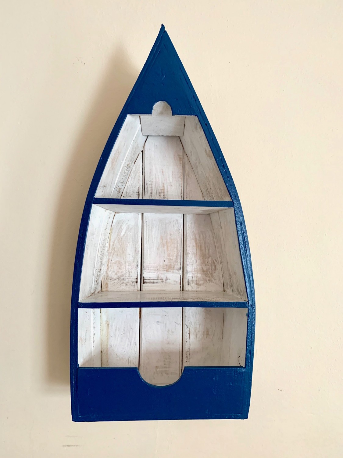 Bootkastje hangend 60cm blauw/wit/bruin