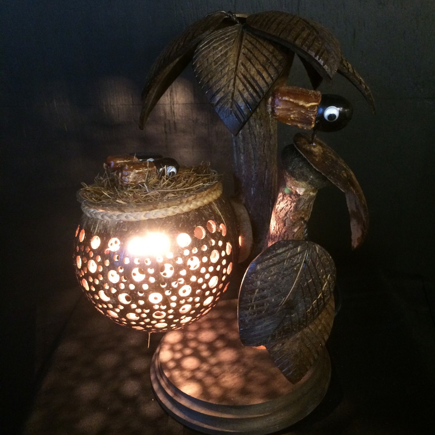 Kokosnootlamp boom/vogelnest - Afbeelding 4