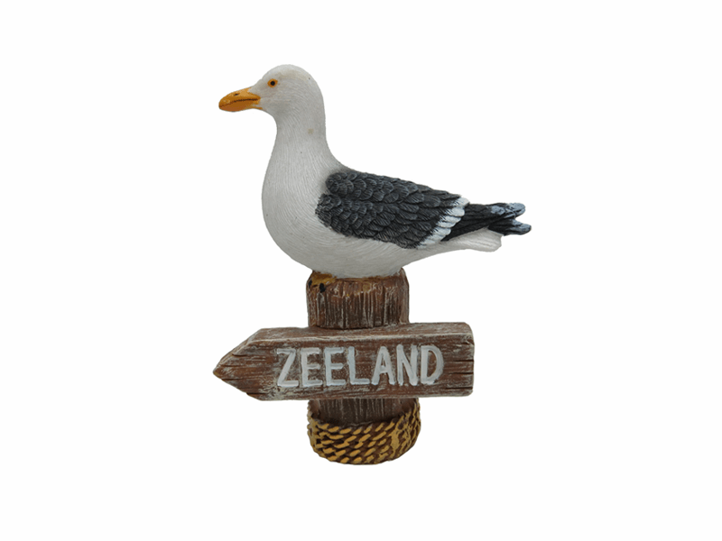 Meeuw op paalhoofd ZEELAND klein H8cm