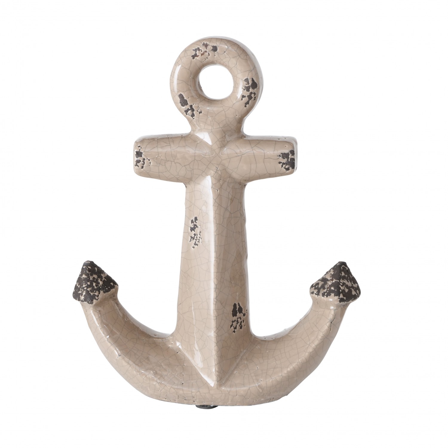 Decoratie Fina anker H25cm Crackle terracotta brown