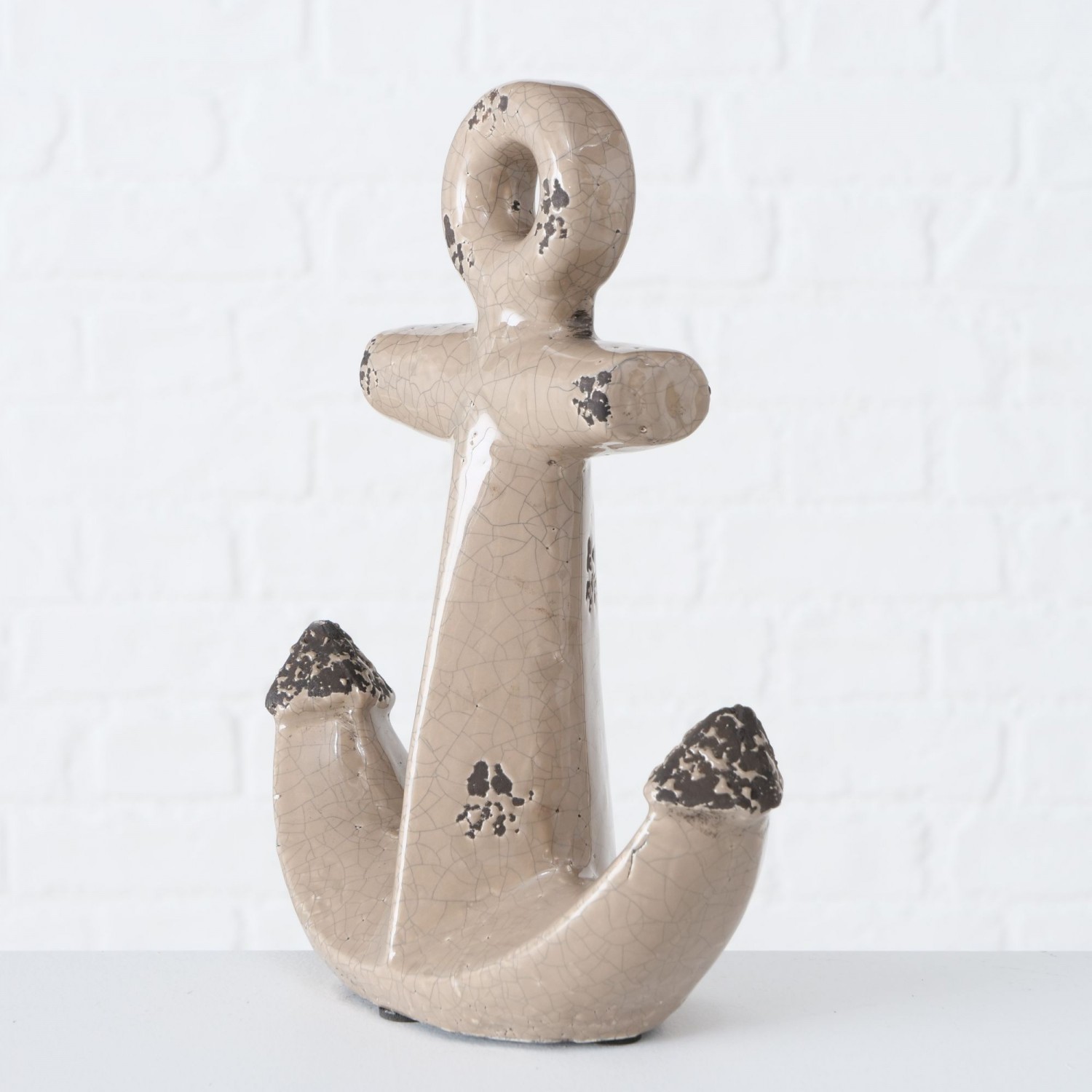 Decoratie Fina anker H25cm Crackle terracotta brown - Afbeelding 2
