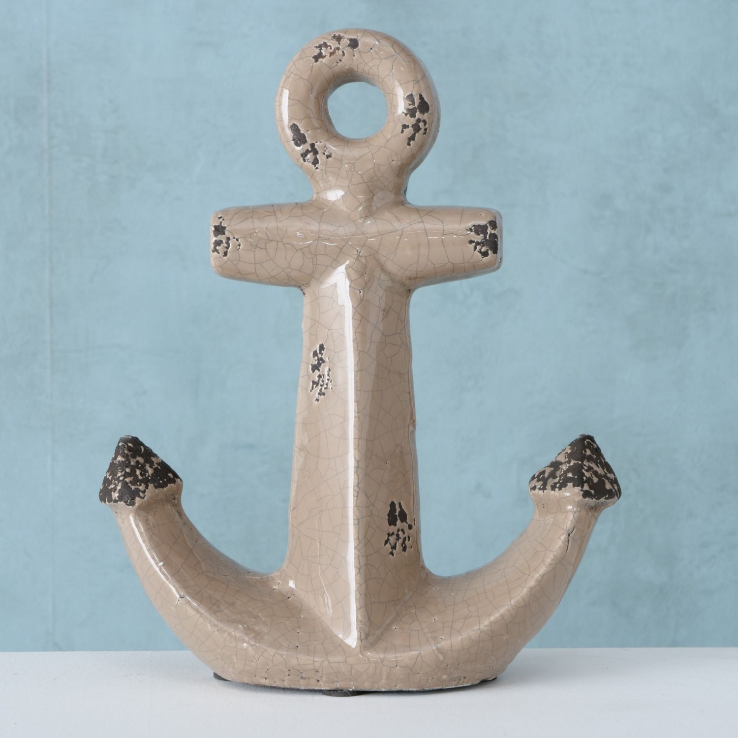 Decoratie Fina anker H25cm Crackle terracotta brown - Afbeelding 3